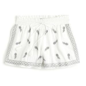 J. Crew Silver Metallic Pineapple Shorts